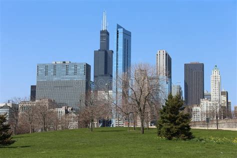 Chicago Skyline In Summer Stock Photo Image Of Tower 71145080