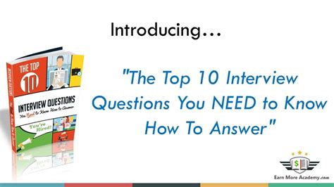 Top 10 Interview Questions You Need To Know How To Answer Youtube