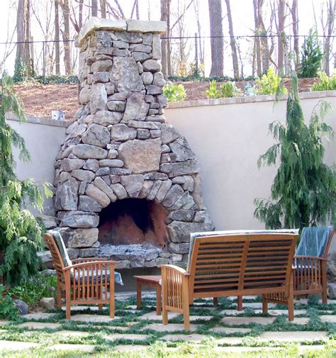 Compare with with another nearby stack. Outdoor stone fireplace makes your garden a cozy place ...