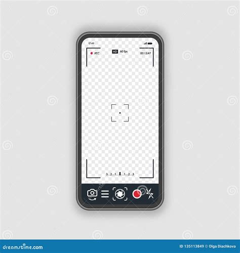 Mobile Phone With Record Frame Camera Stock Vector Illustration Of