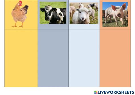 Mural Animales Alimentos Worksheet