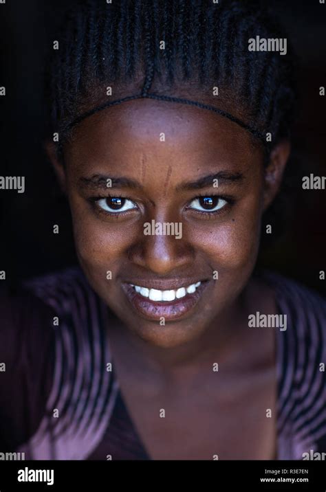 Portrait Of A Smiling Raya Tribe Girl Afar Region Chifra Ethiopia