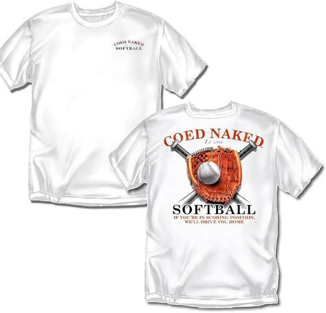 Amazon Com Coed Naked Softball White Adult T Shirt Clothing