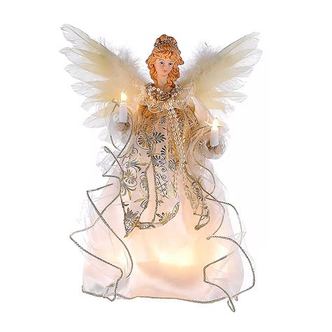 Kurt Adler Light Up Ivory And Gold Angel Tree Topper Party City