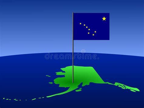 Map Of Alaska With Flag Stock Vector Illustration Of Horizon 3078057