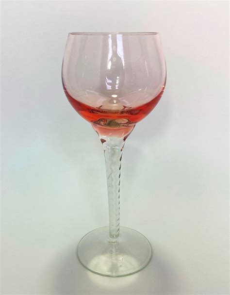 Vintage Multi Colored Twisted Stem Wine Glasses Set Of 6 Etsy