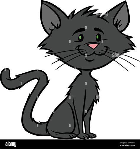 Black Cat A Cartoon Illustration Of A Black Cat Stock Vector Image