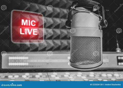 Professional Microphone And On Air Sign Stock Photo Image Of Speaker