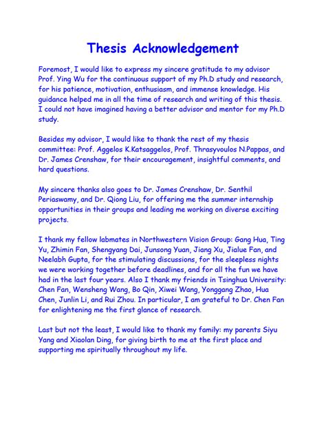 dissertation acknowledgments acknowledgments