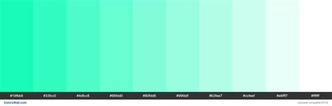 Tints Xkcd Color Greenish Turquoise 00fbb0 Hex 19fbb8 33fcc0