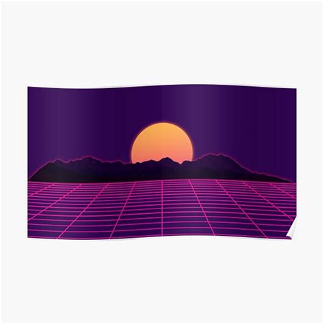 Vaporwave Sunset Poster For Sale By Lollogiada Redbubble