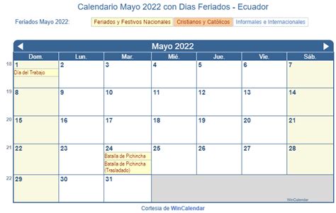 Calendario Mayo 2022 Para Imprimir Ecuador