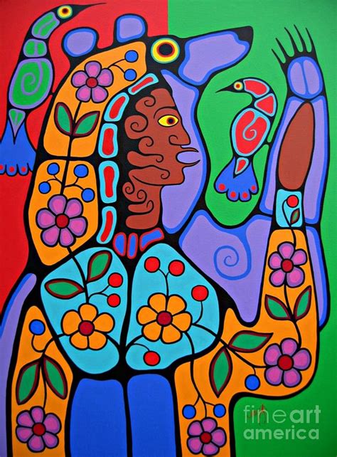 Ojibwe Lady Painting By Jim Oskineegish