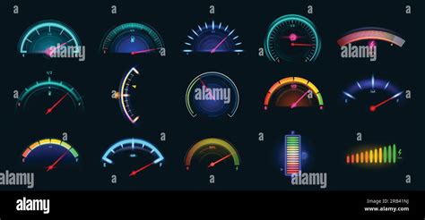 Car Dashboard Meter Designs Colorful Speedometer Fuel Gauge And