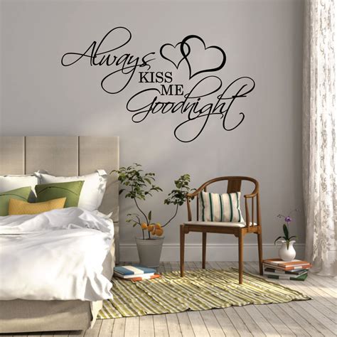 Wall Sticker Quote Always Kiss Me Goodnight Over Bed Wall Etsy Australia Slaapkamer