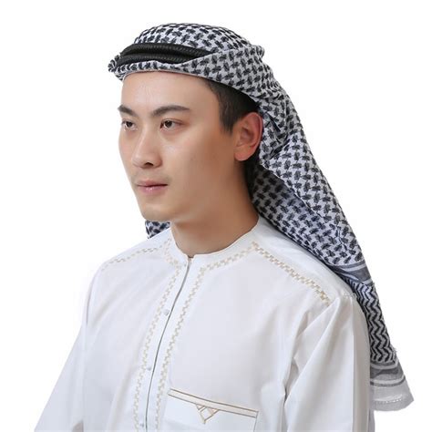 Arab Muslim Men Arabic Scarf Prayer Hats Islamic Clothing Chiffon
