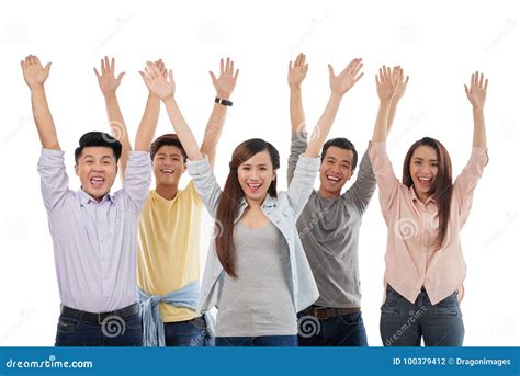 Excited Young People Stock Photo Image Of Group Colleague 100379412