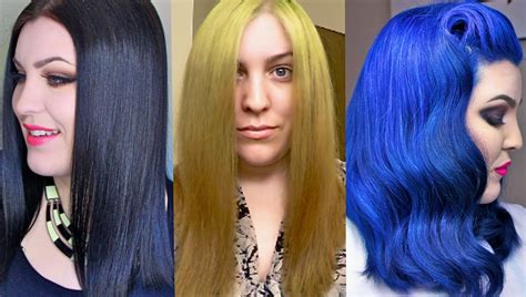 blue dip dyed hair on black hair