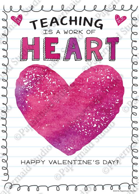 Printable Teacher Valentines Day Card Valentine Card Etsy
