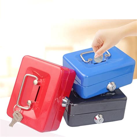Practical Mini Petty Cash Money Box Stainless Steel Security Lock