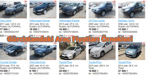 gürcistan araba fiyatları