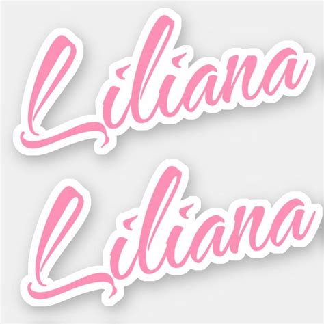 Liliana Decorative Name In Pink X2 Sticker Zazzle Name In Cursive