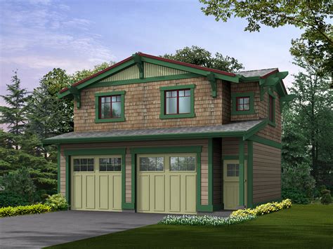 Split level house design with roof garden (9x9 meters , 3 bedroom). Craftsman Garage with Studio Above - 23065JD | Architectural Designs - House Plans