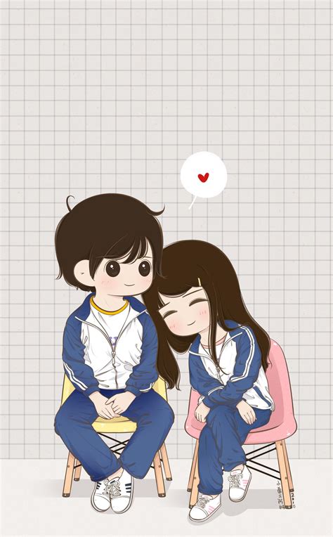 Romantic Cute Anime Character Chibi Cute Couple Cartoon Pin By
