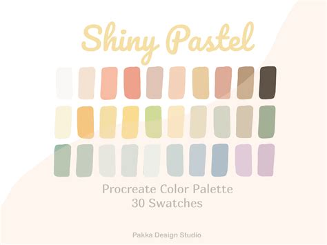 Pastel Beach Inspired Procreate Color Palette Pastel Color Swatches