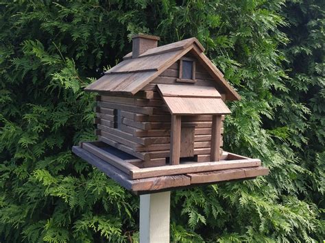 Bird Feeder Log Cabin Bird Feeder Handcrafted Amish Handmade Etsy