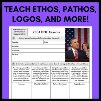 Rhetorical Analysis Ethos Pathos Logos 2004 DNC Keynote Speech