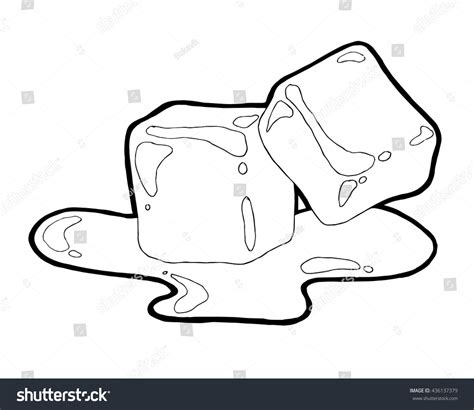 Ice Cube Clip Art Black And White Sketch Coloring Page
