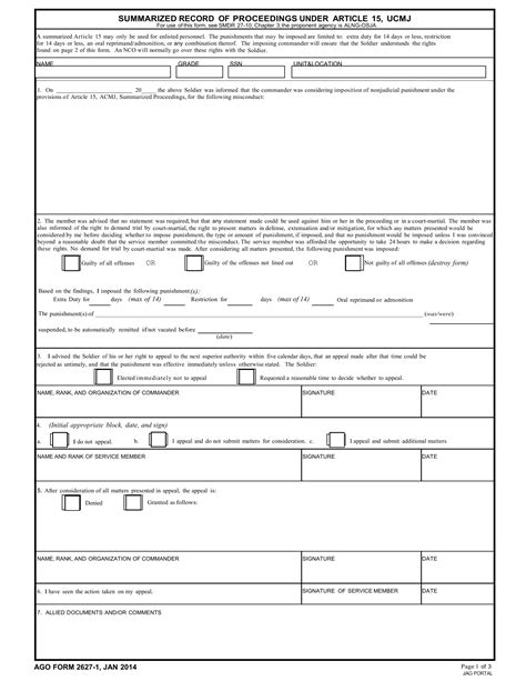 Ago Form 2627 1 ≡ Fill Out Printable Pdf Forms Online
