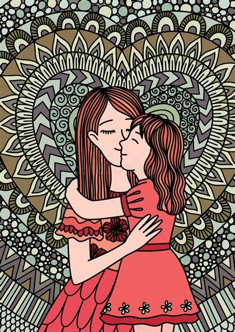 Madre Que Besa A Su Niño Para El Día De Madre Stock De Ilustración