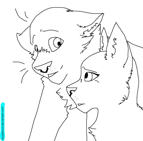 This is my all time favorite warrior cats couple. Cat Lineart 2 by BlueStencil on DeviantArt