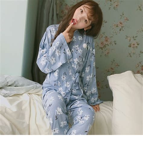 2017 New Summer Spring Pajamas Sets Women Cotton Yukata Kimono Suit