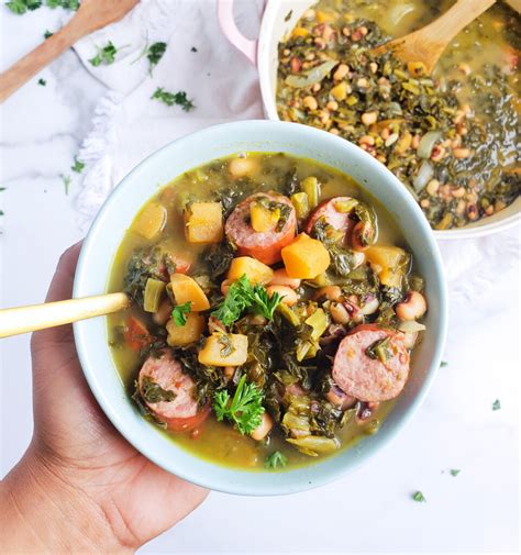 One Pot Black Eyed Pea Soup With Collard Greens And Sausage Beautiful