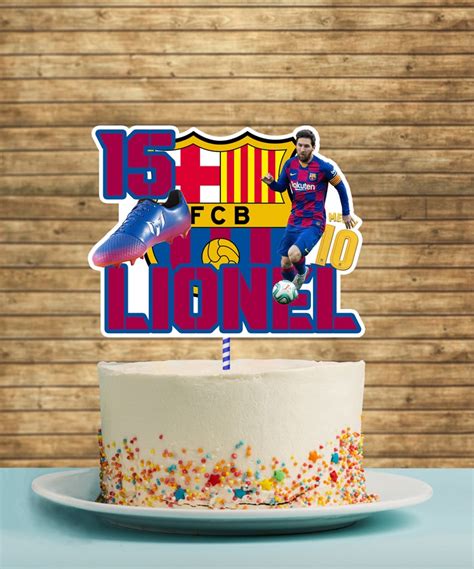 Fc Barcelona Printable Cake Topper Lionel Messi Topper Etsy España
