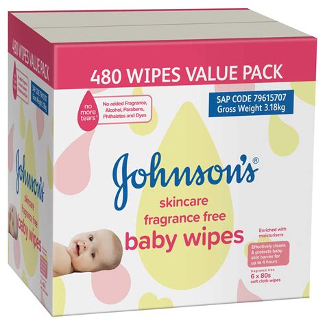 Made with organic sweet orange, a natural and gentle antibacterial cleanser, organic evening primrose oil to nourish and soften skin and. Baby Skincare Wipes (Fragrance Free) | JOHNSON'S® Baby New ...