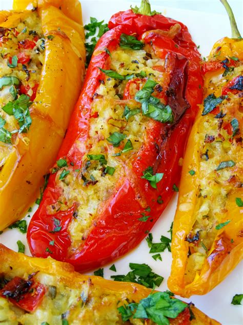 Sweet Long Peppers Stuffed With Cauliflower Rice Proud Italian Cook