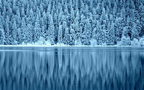 Winter Lake Landscape Hd Wallpaper