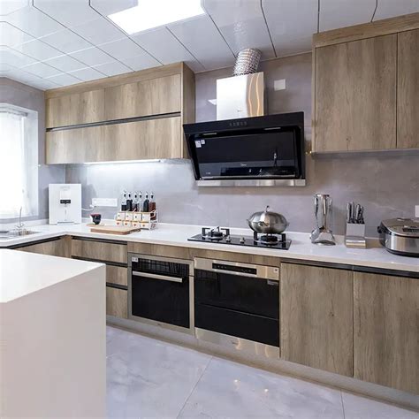 Economical Plywood Carcass Modular Kitchen Cabinet For Apartment And