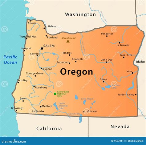 Oregon Map Vector Illustration 9637014