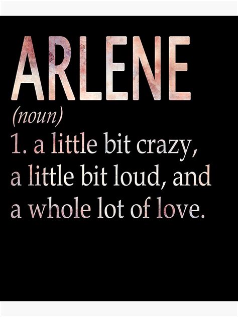 Arlene Girl Name Definition Poster For Sale By Alexmdast Redbubble