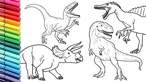 Drawing And Coloring Dinosaur Collection 2 How To Draw And Color