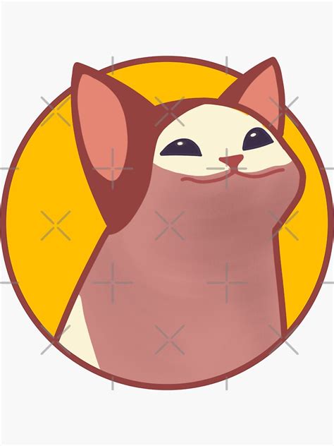 Pop Pog Cat Cute Smile Sticker By Mindybubble Redbubble