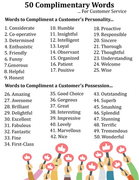 50 Great Complimentary Words To Use In Customer Service