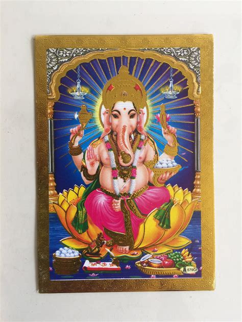 Framed Gold Foil Embossed 4 Hindu Gods Picture Etsy