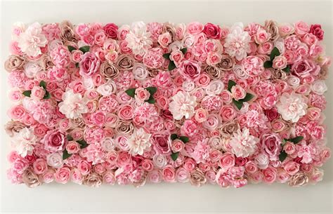 Pink Artificial Flower Wall Backdrop For Baby Shower Flower Etsy