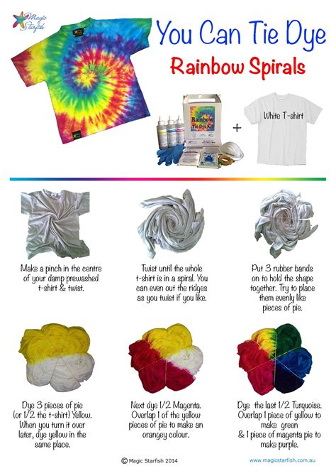 An Advertisement For Rainbow Spirals With Tie Dyed Shirts And T